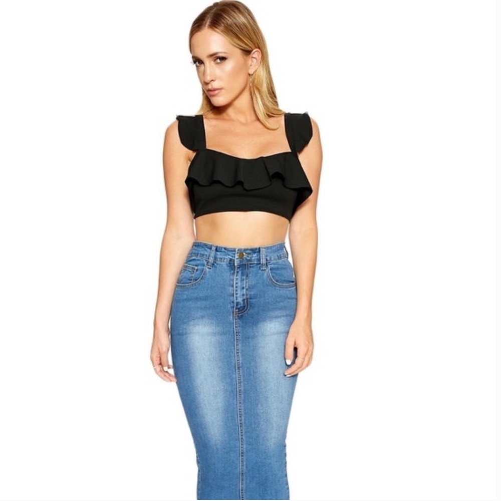 Naked Wardrobe. Jean pencil skirt.